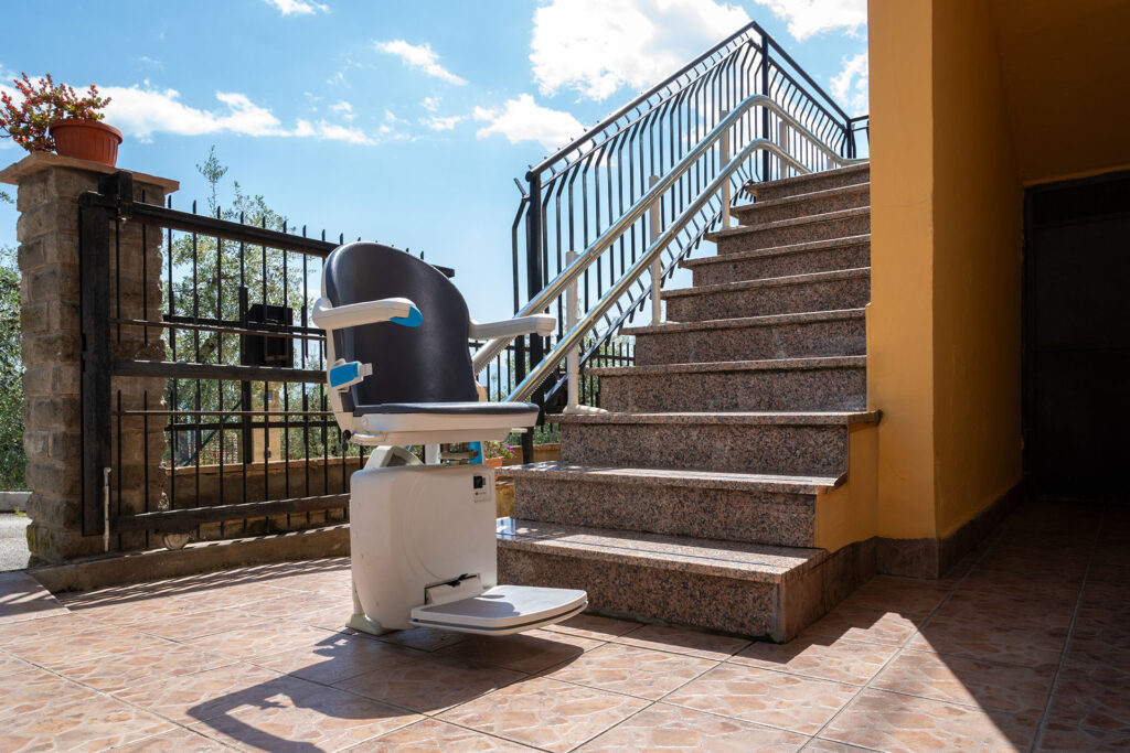 Montascale curvilineo per esterno